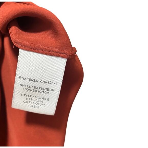 Joie Rancher Silk Cap Sleeve Top | Burnt Orange Keyhole Blouse | Size Small - Picture 5 of 7